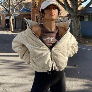 Princess Polly “Polly Puffer Jacket Beige”